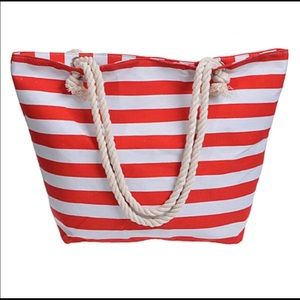 Classic Canvas Tote with Rope Handles Beach Bag